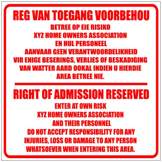 Disclaimer - Right Of Admission