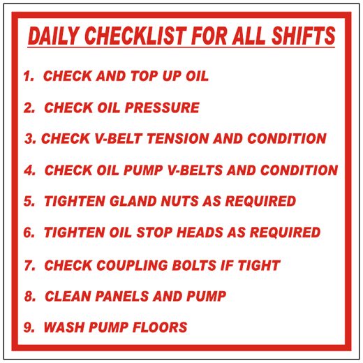 Daily Checklists For All Shifts