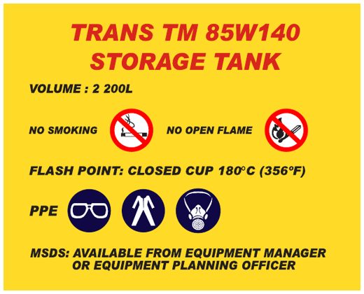 Trans TM 85W140 Storage Tank