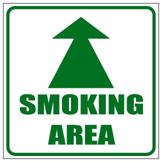Smoking Area Arrow GREEN