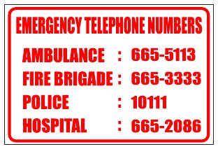 Emergency Numbers I